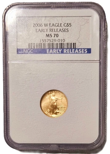 2006 W 1/10oz  American Gold Eagle $5 Early Releases NGC MS70 Coin bullion round