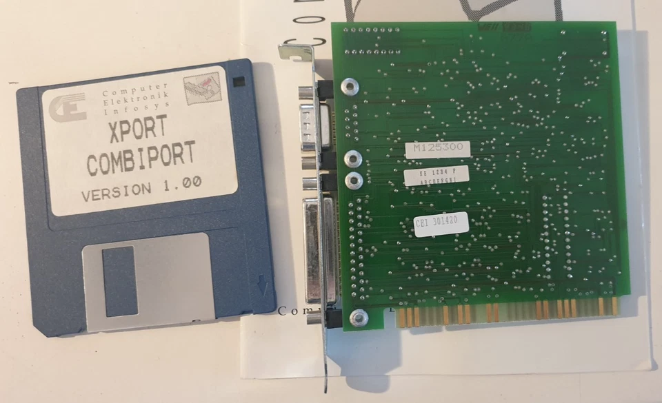 16-Bit ISA Karte Seriell und Parallel ST16C550CJ Xport Combiport mit Treiberdisk - Bild 2 von 3