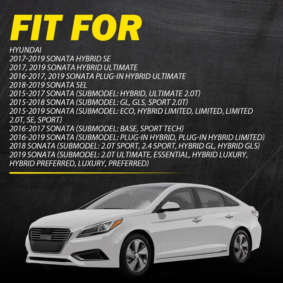 4PCS Chrome Exterior Outer Door Handle Set Assembly For Hyundai Sonata 2015-19 T - Image 2 of 4