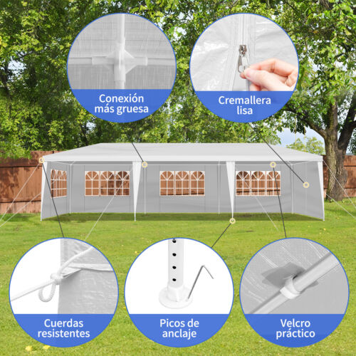 Outdoor Party Tent with 8 Removable Sidewalls, Waterproof Canopy Patio - Picture 4 of 24