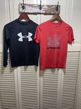 Underarmour Shirts Youth Med And Large Dri-fit Lot Of Two