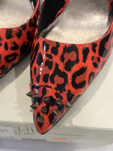 Rachel Roy Studded Leopard Print Stilettos Size 9 1/2 M R2 - Picture 3 of 6