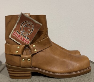 Durango Brown Leather Harness Biker Motorcycle Boots Square  display picture 3