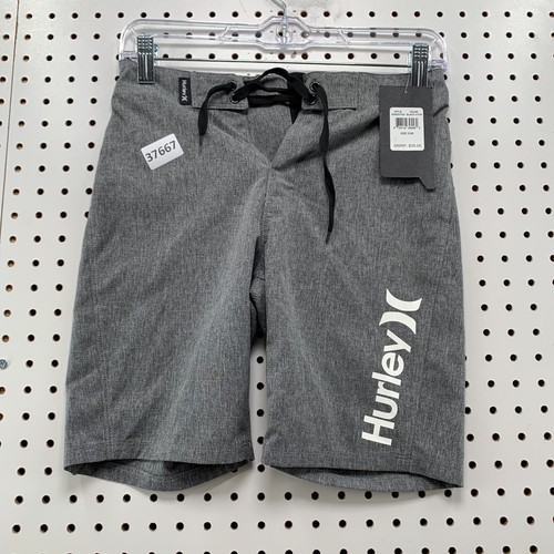 NEW Hurley Board Shorts Youth Boys Size 10 Fits 26x8 Gray Spell Out Drawstring - Picture 5 of 18