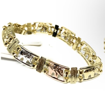 Fran&Co Gold Plated Tri Gold Elephant Bracelet