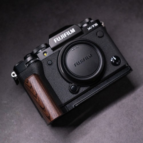 Poignée d'appareil photo en bois pour appareil photo Fujifilm X-T5 Fuji XT5 avec plaque de base en alliage d'aluminium - Photo 6 sur 30