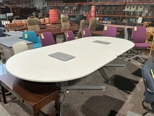 11’x5' Conference Table in White Laminate by Steelcase (2 tables in one)