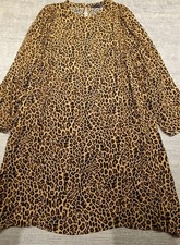 M&S  Dress Size  24  A line flattering leopard  tunic shift  holiday  tp99#