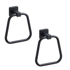 Matte Black Towel Ring for Bathroom 2 Pack, Kitchen Bath Towel Holder Hangers...