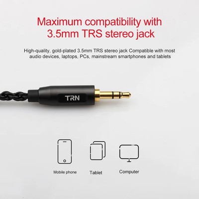 TRN Kopfhörer Kabel 3,5 mm Audiokabel Korrosionsschutz Fingerabdruck TRN