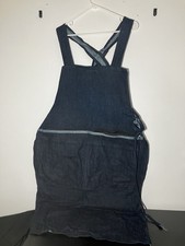 Dark Wash Denim Cross Back Bib Apron Workwear Utility Chef Caf  Gardening