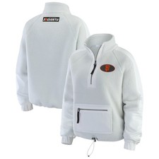 Women's WEAR by Erin Andrews Gray San Francisco Giants Polar Fleece Quarter-Zip