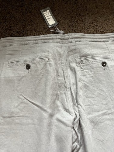 BNWT M&S Mens Size W40 L31 Grey Linen Blend Smart Casual Trousers - Picture 11 of 14