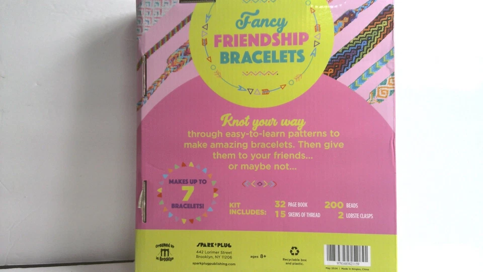 Pulseras de amistad de lujo a cuadros kit de libro de instrucciones accesorios bufanda ropa Foto 2 de 2