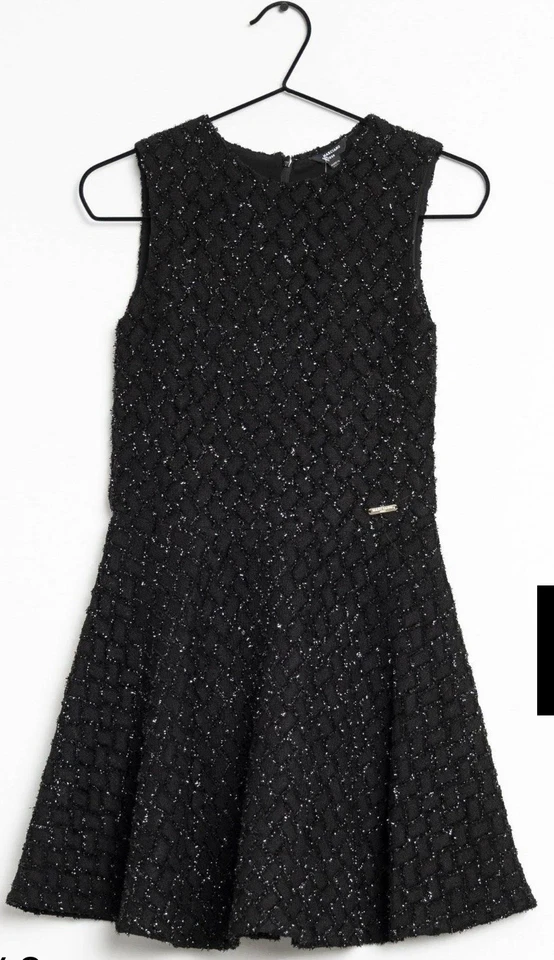 Vestido de cóctel Guess Kids negro brillante, talla niña mediana 10/12 Foto 2 de 4