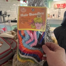 VINTAGE NEW 1972 70's Goody Hair yarn ribbon Doodles Thick 42"