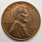 1953 S Lincoln Wheat Cent Red Brown AU As Shown Toned RB Penny Type Free Ship!