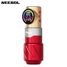 NeebolHero Series Red/Gold Tattoo Pen - 1500mAh Ultra-Portable Rotary Machine