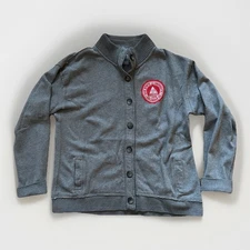 J America Ohio State University OSU Long Sleeve Button Sweatshirt 2XL XXL Gray