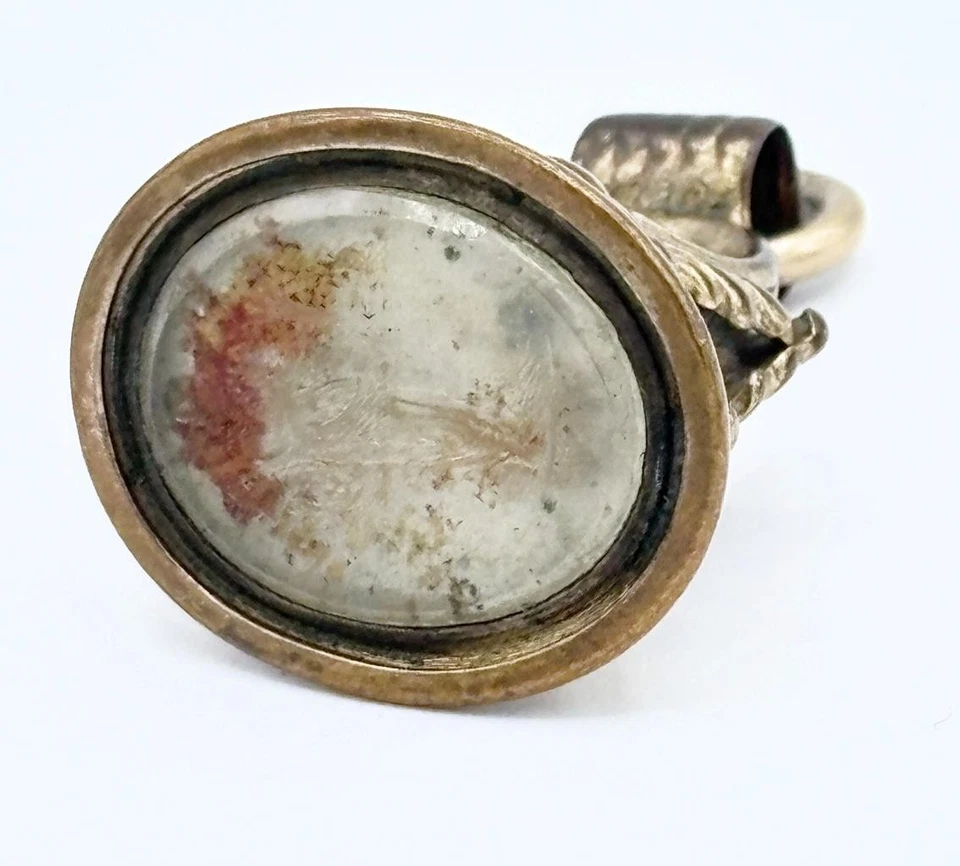 Antiguo Reloj Llavero Georgiano Tallado Ágata Intaglio de la Diosa Pax Cornucopia Foto 4 de 4