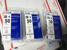 Lot of 3 50amp double pole circuit breakers w/ground fault protection GE