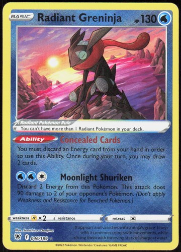 Radiant Greninja 046/189 Holofoil RdR SWSH10: Astral Radiance NM Pokemon