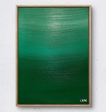 Laeknapes 12x9 Original Abstract Paper Museum Home Painting Artwork Lake Depths