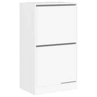 Schuhschrank Mit 2 Klappen Weiß 60X42X108 Cm