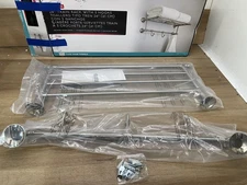 Delta HEXTN32-BN Towel Shelf with 3-Towel Hooks in ,Brushed Nickel