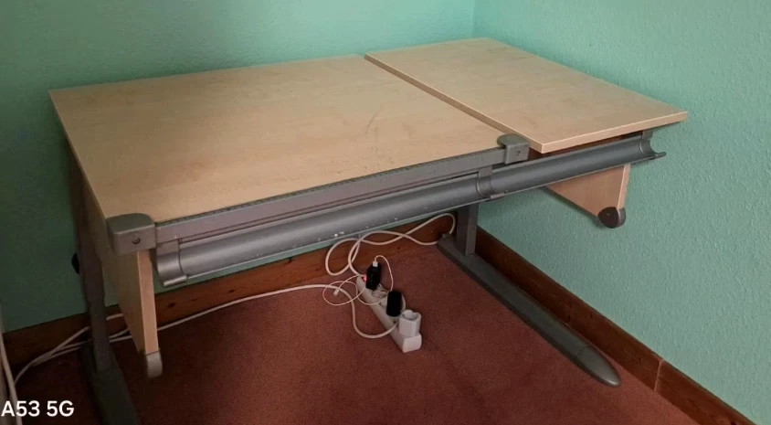 Kettler Kinderschreibtisch + Stuhl mitwachsend (Ahorn/Silber)