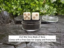 Old Rare Vintage Antique Civil War Relic Bone Dice Extremely Rare with Free Case
