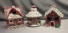 Vintage Set Of 3 Christmas LED Illuminated Gingerbread Houses 6  Tall