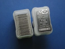 1981 Johnson Matthey Assayers & Refiners Blank Back 20-1oz Silver Bars JML-3