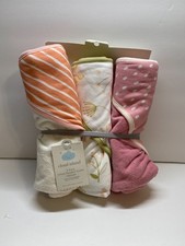Cloud Island Baby Girls' 3pk Hooded Towel Set  New