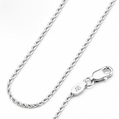 2,5 mm Italienische Diamantschliff Seil Kette Halskette, Echt 925 Sterling Silber, Italien