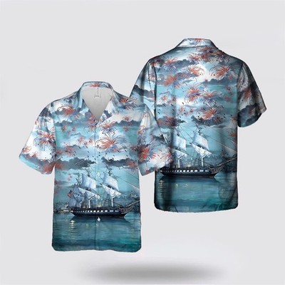 US Navy USS Constitution 4th of July Hawaiian Shirt 8211 Beach Clothes Gifts For