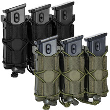 US 9mm Mag Pouch Triple Pistol Mag Pouch Open Top Molle Clips Magazine Holder
