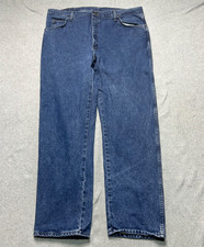 Wrangler Jeans Mens 42 X 32 Regular Fit Medium Wash Western Blue Denim