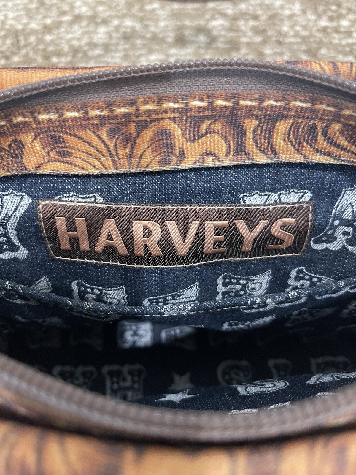 Harveys Seatbelt Bag With Owl Print Harveys Brown Shoulder Bag