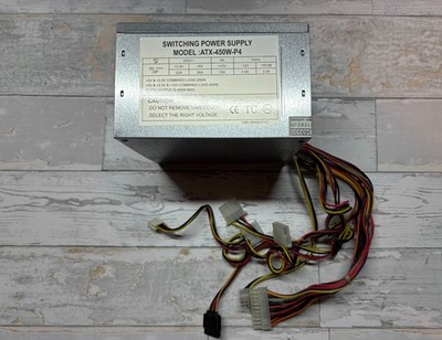 450W ATX Power Supply PSU 20-Pin + P4 | 4x Molex, SATA, Floppy | Tested