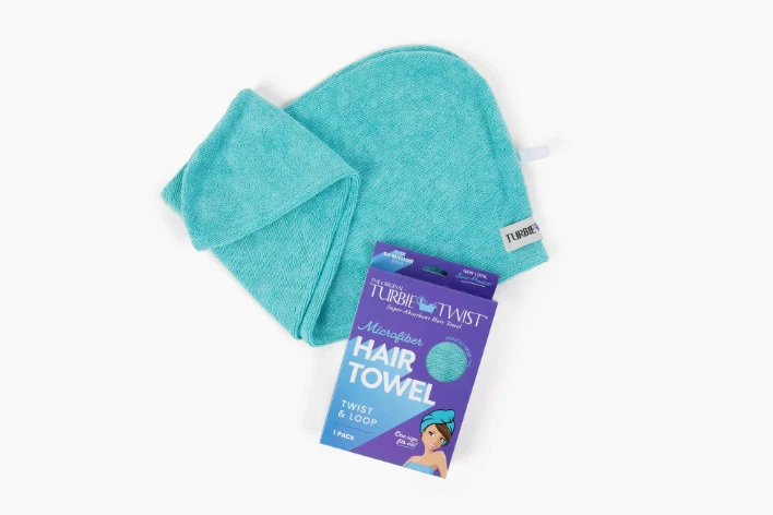 Turbie Twist Microfiber Hair Towel, Kids and Adults, Peacock Blue Free Shipping. - Image 4 of 4