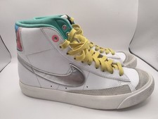 Nike Blazer Mid 77 Sneakers Shoes Boys 5Y White Silver Floral Classic Casual