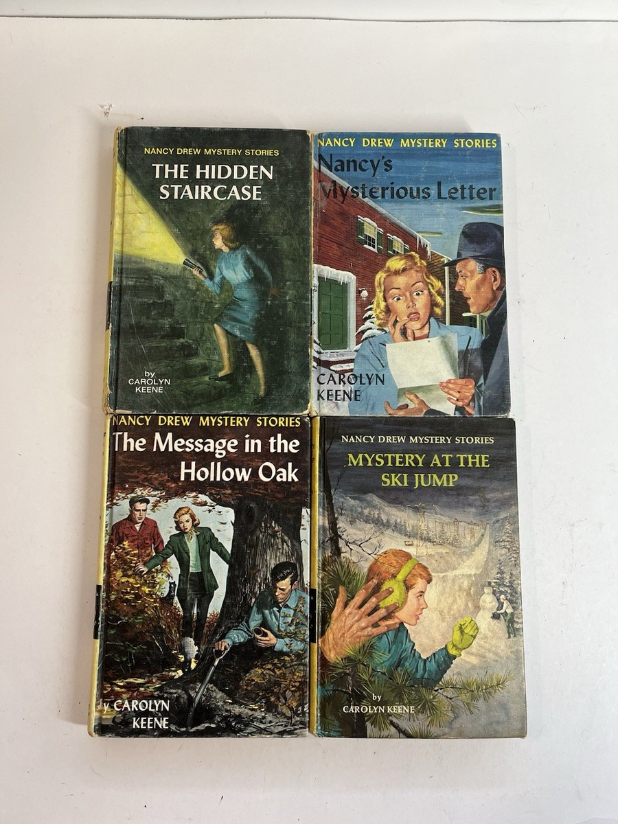 Nancy Drew Hardcover Lot Of 4 Vintage Yellow Spine Carolyn Keene