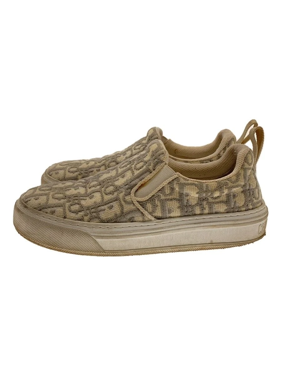 Chaussures à enfiler Christian Dior coton oblique 35,5 crème occasion