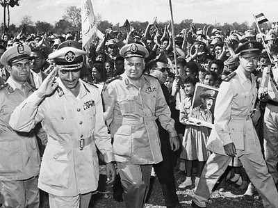 Northern Syria Vice President Marshal Abdel Hakim Amer salutes whi- Old Photo