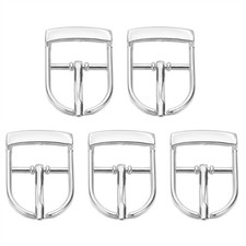 5 Pcs 0.8 Inch Adjustable Single Prong Buckle Belt Buckle, Silver Tone