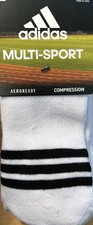 Adidas Large Aeroready Compression Multi Sport Over Calf Socks 2 Pair White
