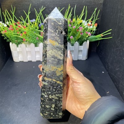 1.7LB 8.6'' Natural Ocean Jasper Obelisk Crystal Quartz Reiki Heal Tower Mineral
