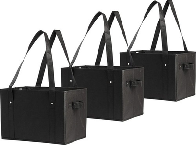 #ad Earthwise Deluxe Collapsible Reusable Shopping Box Grocery Bag Set with Black $42.99