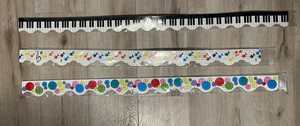 VTG 1990's Border 96 ft Bulletin Board School lot: piano, music, smiley face